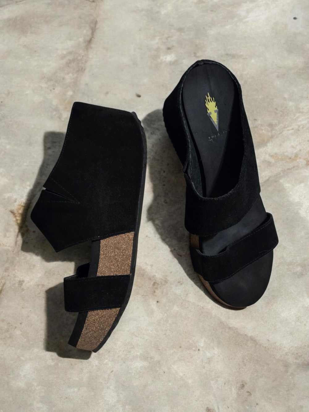 Black Women's Wedge Sandals by Volitile Size 7 EUC